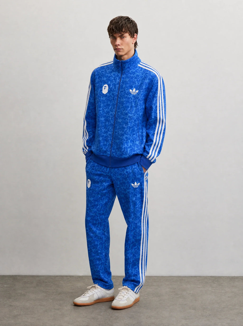 Adidas Kamuflaj Desenli Fermuarlı Eşofman Takımı Siyah Kırmızı
