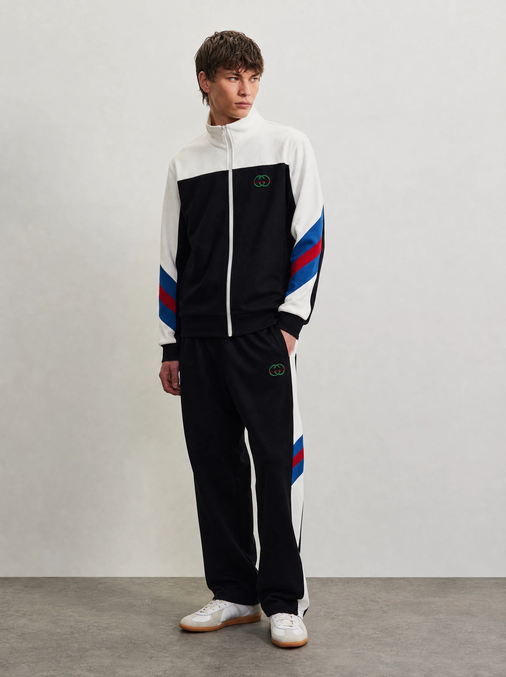 Gucci Renk Bloklu Diagonal Şeritli Eşofman Takımı