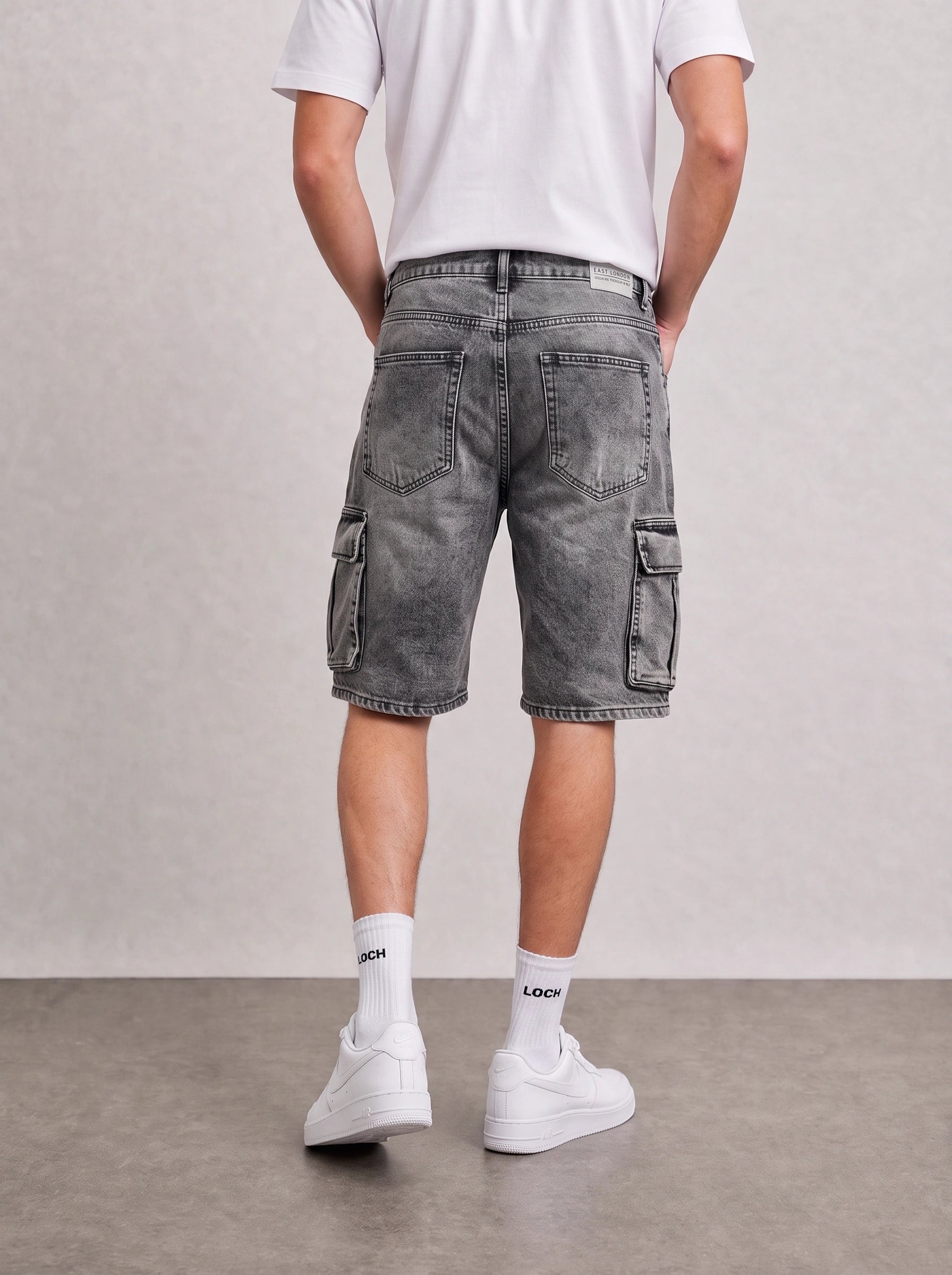 Eventy Grey Wash Cargo Short