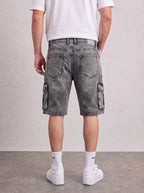 Eventy Grey Wash Cargo Short