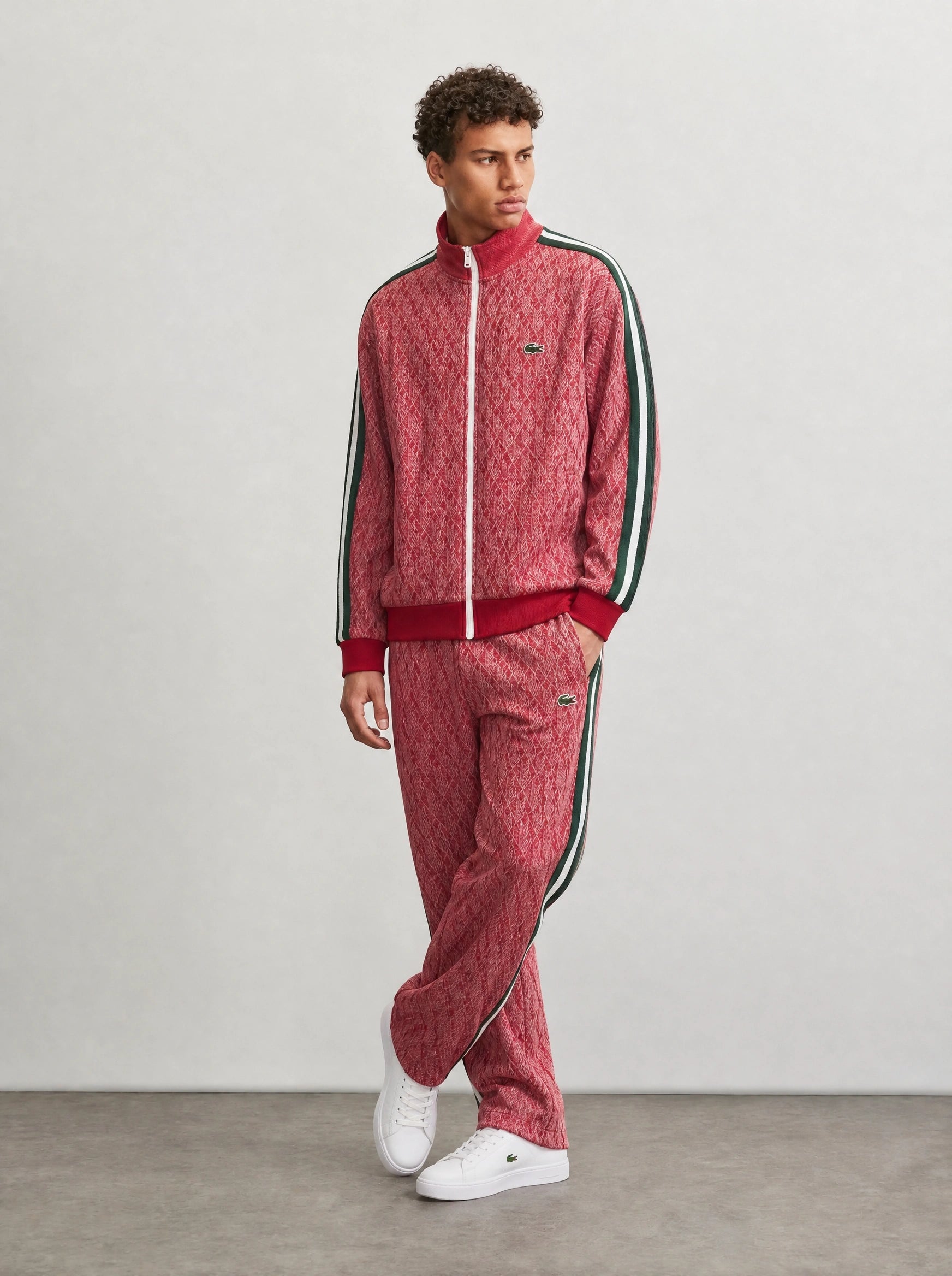 Lacoste 2026 Premium Monogram Takım Kırmızı